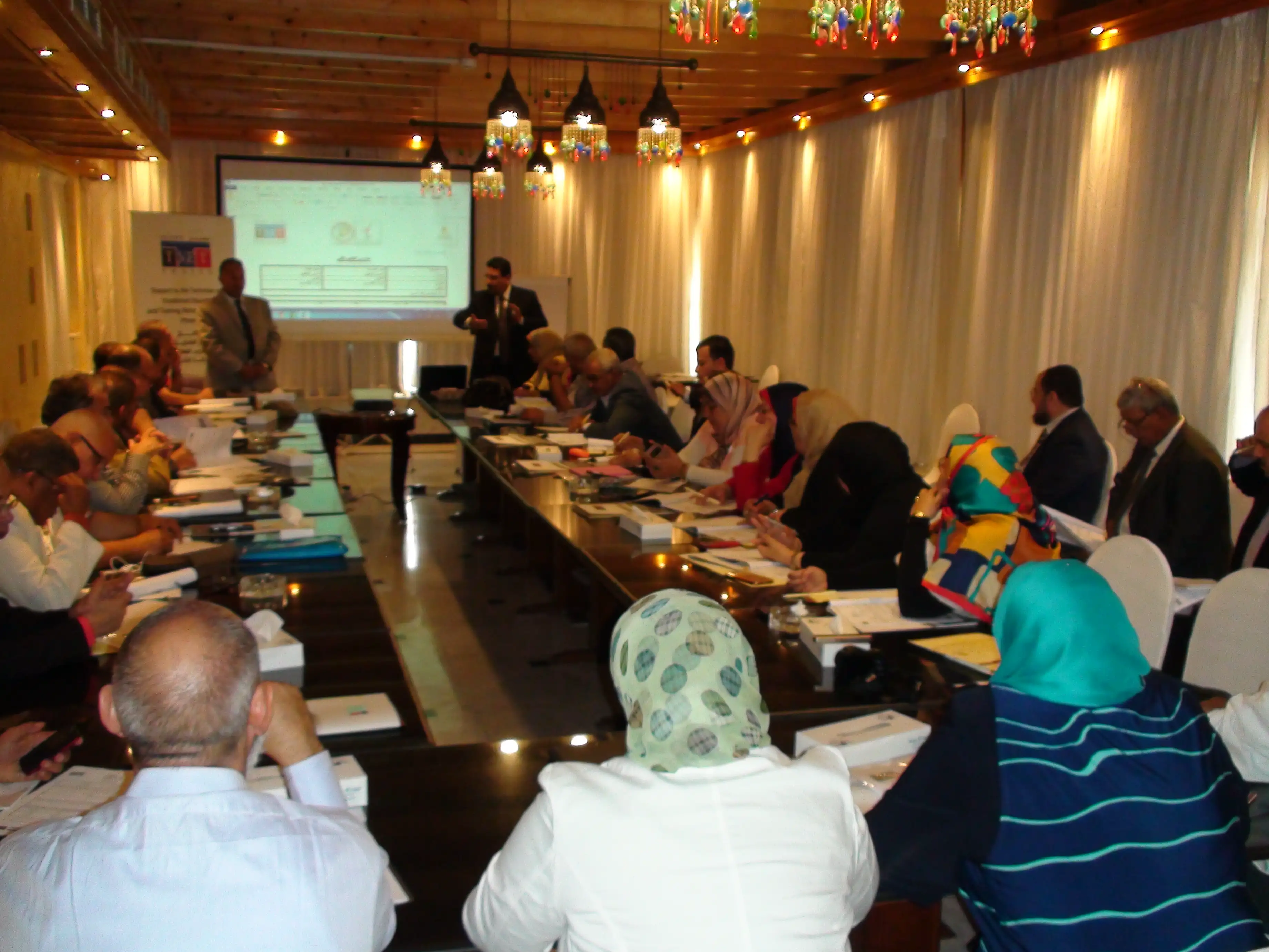 Dr. Mohamed Abdou while is teaching in a training